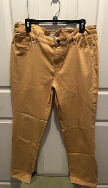 Westport Women’s Mustard Yellow Solid Denim Jeans Pants size 16